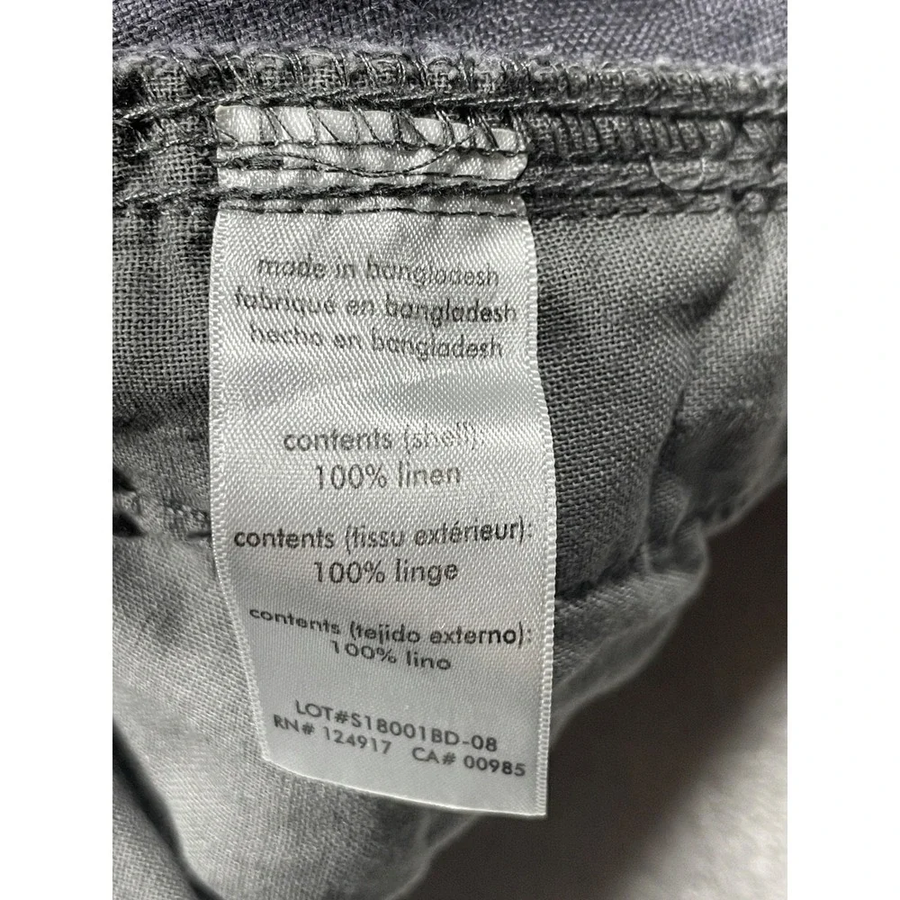 Onia Linen Pants Men XXL Gray Drawstring Elastic Waist Casual Beach Lightweight